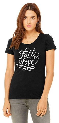 Fall in love - Printed Triblend T-Shirt for Women