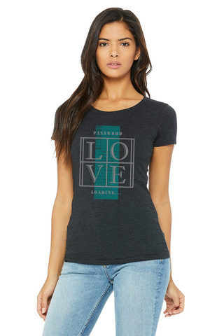 Password Love - Printed Triblend T-Shirt for Women